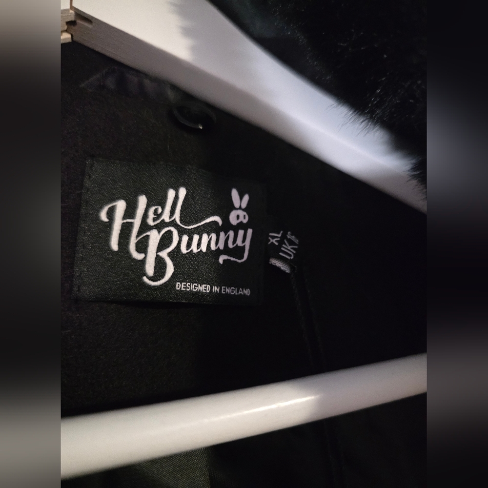 Hell Bunny Interstellar Coat Black And White Moon And Star Design - Picture 4 of 7